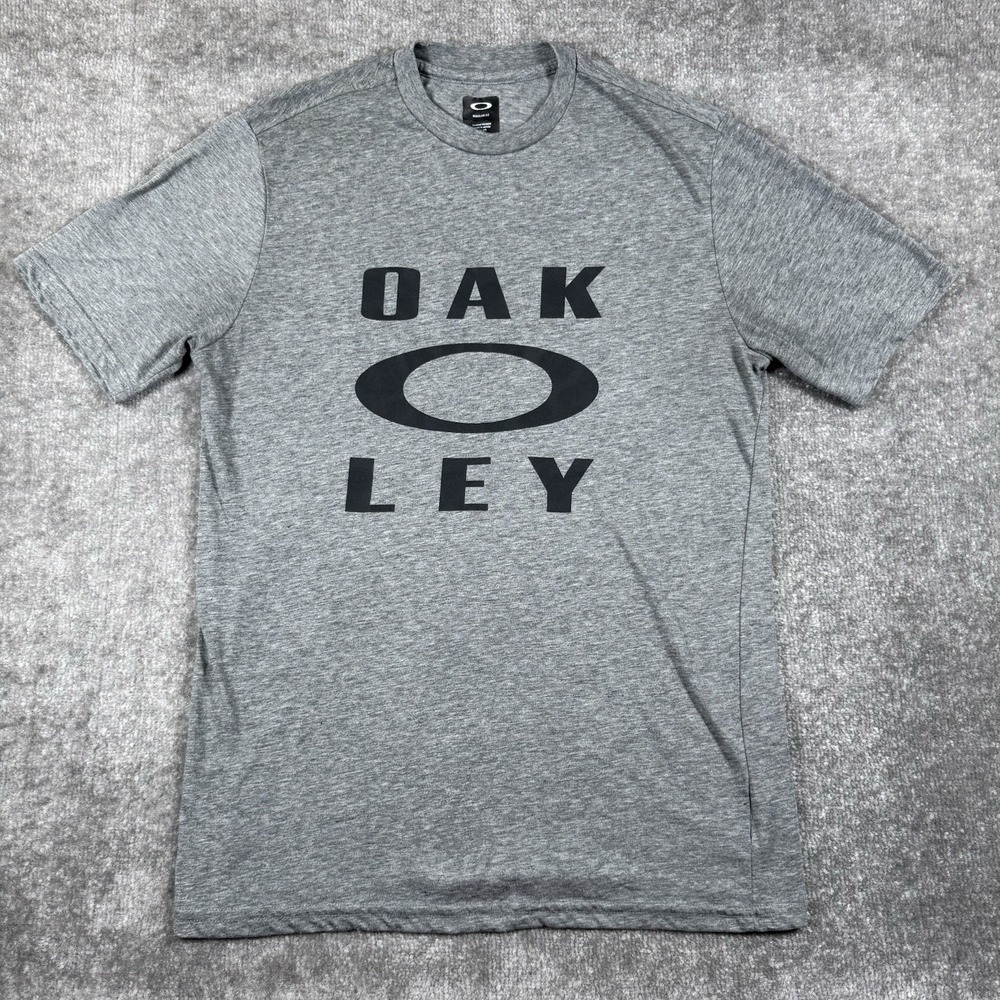 Oakley T-Shirt Men's Small Gray Short Sleeve Hydrolix Logo Crew Neck